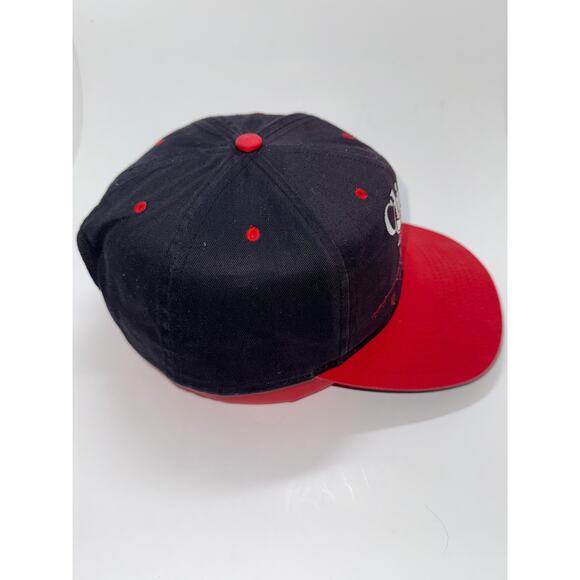 Vintage Chicago Bulls Twins Tag Snapback Hat Jordan NBA Red Black - Picture 4 of 5